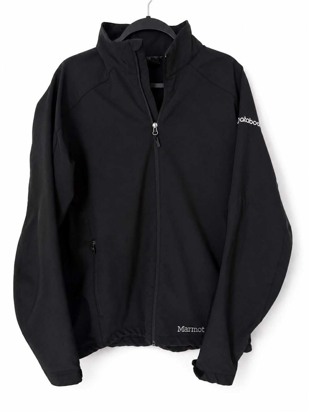 Marmot Black Softshell Jacket M94410 Databook Logo Full Zip Outdoor Techwear L